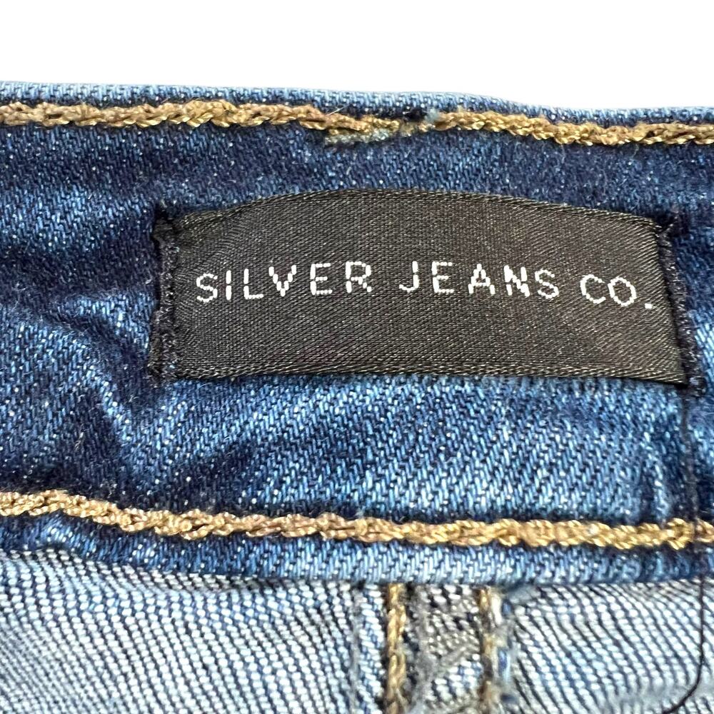 Silver Jeans Co Womens Denim Blue Jean Shorts Distressed Bermuda Length Size 20 - Picture 6 of 9